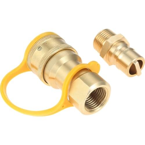 1/2" Gas Quick Connect Kit Disconnect Connector with Male Insert Plug 1/2 inch Natural Gas Propane Quick Connect Adapter