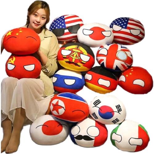 10-40cm Country National flag Ball Toy Plush Pendant Polandball Doll USSR USA FRANCE RUSSIA UK JAPAN GERMANY ITALY Countryball