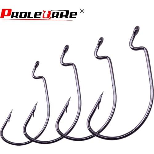 20Pcs/lot High-carbon steel fishing hooks 2# 4# 6# 8# crank hook lure Worm Pesca for Soft Bait Tackle high quality accessories
