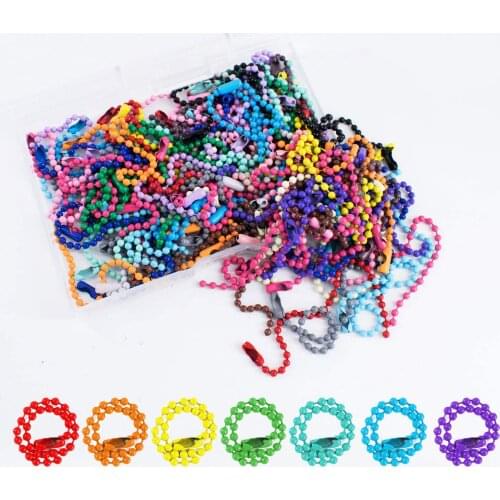 20pcs Colorful Ball Bead Chains for DIY Necklace Jewelry Making Findings 2.4mm Beads Ball Chain Necklace with Connector 12cm
