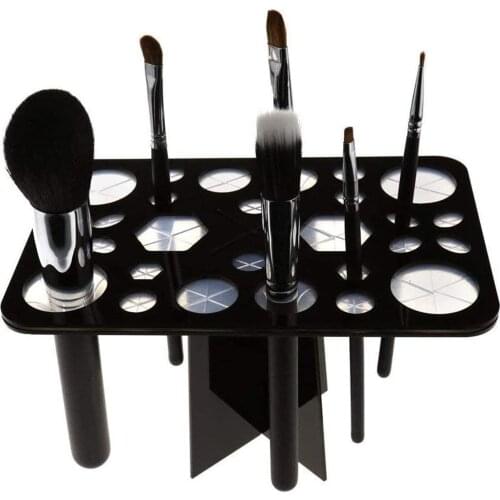 26 Holes Makeup Brush Organizer Plastic Artist Multi Hole Paint Brush Storage Holder Makeup Brush Cleaning Rack Home Organizers