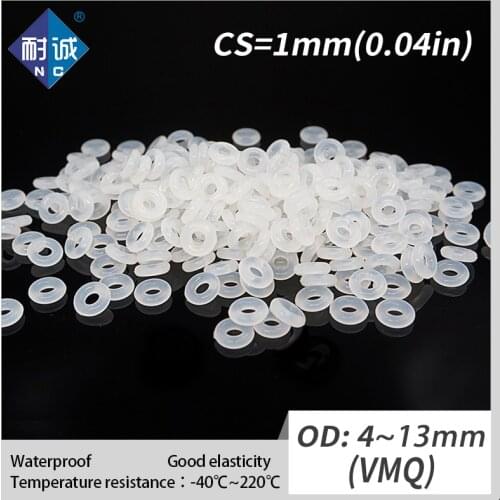 5PCS/lot Silicone rubber o-ring VMQ CS 1mm OD4/5/6/7/8/9/10/11/12/13mm O Ring Gasket Silicone O-ring waterproof