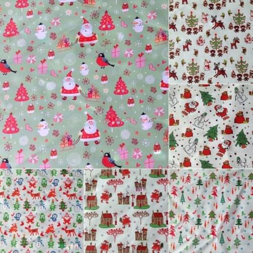 50x148cm Christmas Printed Patchwork Fabric DIY Sewing Craft Clothing Toys Pillow Decoration Material Accessories