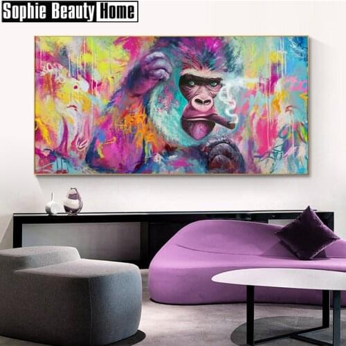 Full Square/Round Drill 5D DIY Diamond Painting "Colorful Orangutan" Embroidery Cross Stitch 5D Home Decor Gift 20A032