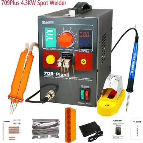 SUNKKO 709Pluse Battery Spot Welder Machine 4.3KW Automatic Pulse 18650 Battery Welding Machine With High Power Spot Welding Pen