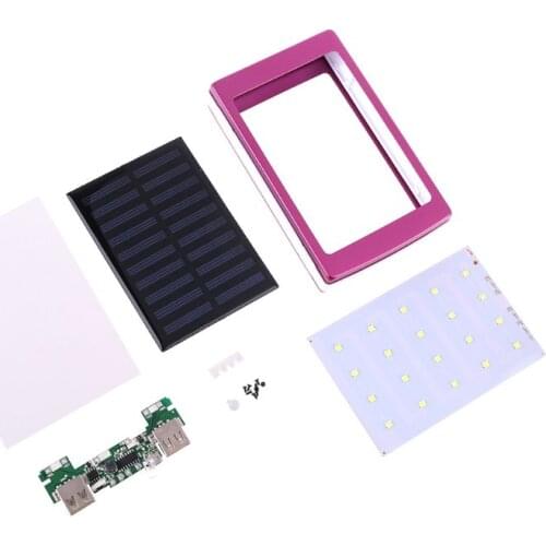 No Battery) 18650 Solar Power Bank Charger DIY Box Poverbank Case Led for Moblie Phone Power Pover Bank LX0B
