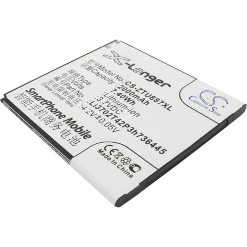 CS 2000mAh / 7.40Wh battery for ZTE U887 Li3702T42P3h736445