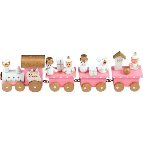 Wooden Christmas Train Mini Train Decor For Christmas Party Christmas Train Ornament Toys For Kids Gift Home Decoration #20