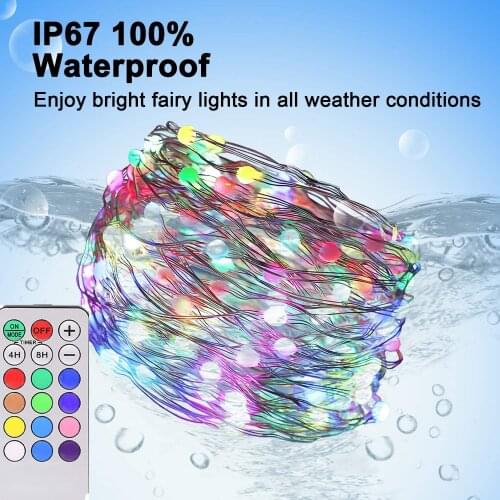 Symphony Strings Lights Fairy RGB 5M10M With 18Key Remote Control 12Color Garland Xmas Christmas Tree Decoration Outdoor Lamp