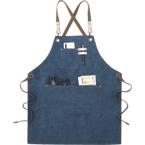 Canvas apron painting barista tea shop barber overalls men and women fashion apron logo print