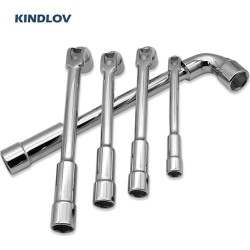 KINDLOV L-shaped Perforation Elbow Wrench Allen Key Set 10-19mm Double Ended Hexagon Socket Spanner Removal Screw Nut Hand Tools