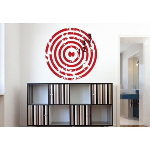 Red Target with Black Numbers Sticker Living Room Art Decor Vinyl Removable Wall Decal Nursery Bedroom Decoration Mural LA322
