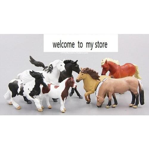Small PVC figure model toy horses 7pcs/set