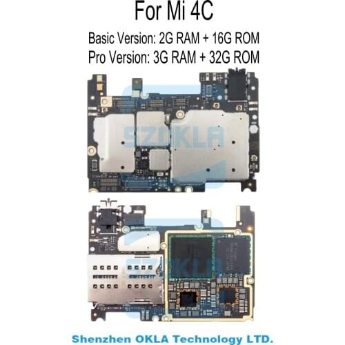 1pcs For Xiaomi 4C Mi 4C MI4C 2G RAM 16GB ROM 3G RAM 32G ROM Mainboard Motherboard Mother board Logic Board Replacement