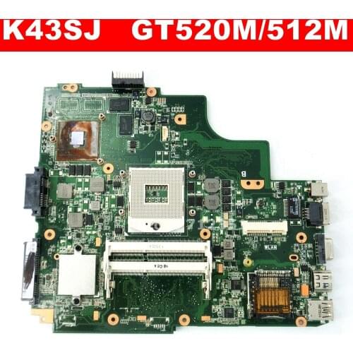 K43SJ GT520M 512M HM65 Mainboard REV 4.1 For Asus X43S A43S K43S A84S A84S K43SV K43SM K43SJ Laptop Motherboard 100% Tested
