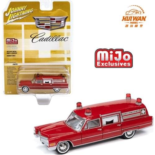 Johnny Lightning 1:64 1966 Cadillac Ambulance Diecast Collection of Die-casting Simulation Alloy Model Car Children Toys