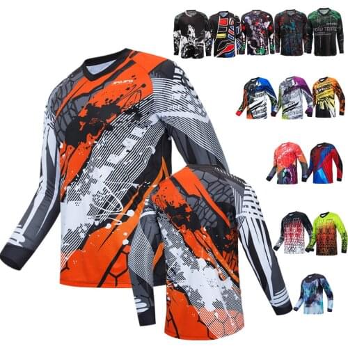 Mens Cycling Jersey Bike Tops Boys Bicycle Clothing Long Sleeve MTB T-Shirt Outdoor Sports Hiking Racing Sweatshirt CD9528
