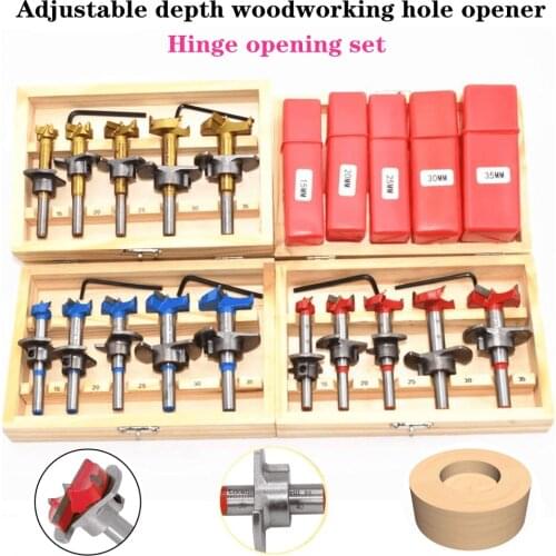 Free Shipping wood Hole Saw Drill Bit Set 5pcs / 15/20/25/30/35mm Woodworking Tools Precision Scale Hole Saw Carbide