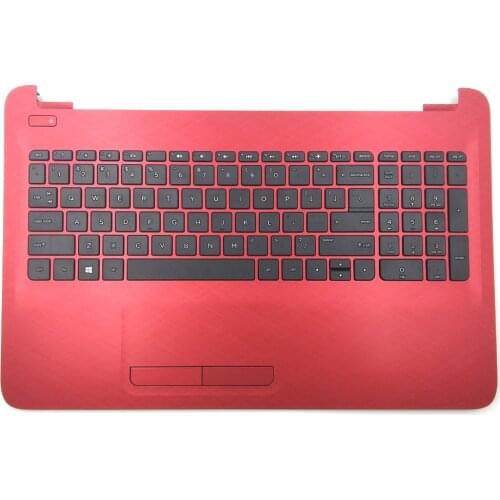 New For HP 15-AF156SA 15-AF171NR 15-AF172NR 15-AF173NR 15-AF174NR 15-AF175NR Keyboard With Touchpad Palmrest Upper Case Red