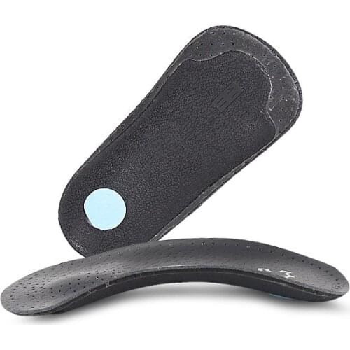 Black Leather Ortopedic Insoles Pads For Shoes Flat Foot Arch Support Corrector X-o Leg Orthotic Insole Heel Cushion Shoe Insert