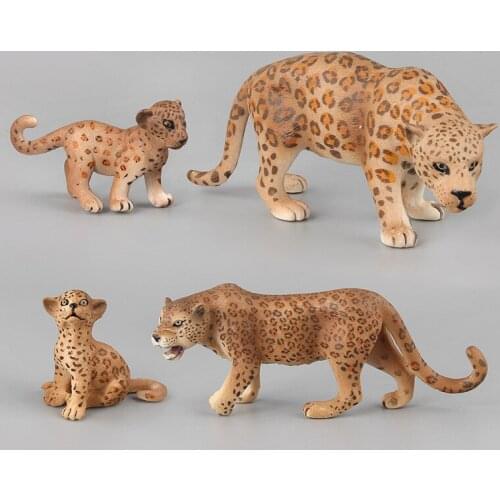 Plastic Simulation Animal Leopard Model Children Miniature Desktop Ornaments Christmas Home Decoration Toy Gift