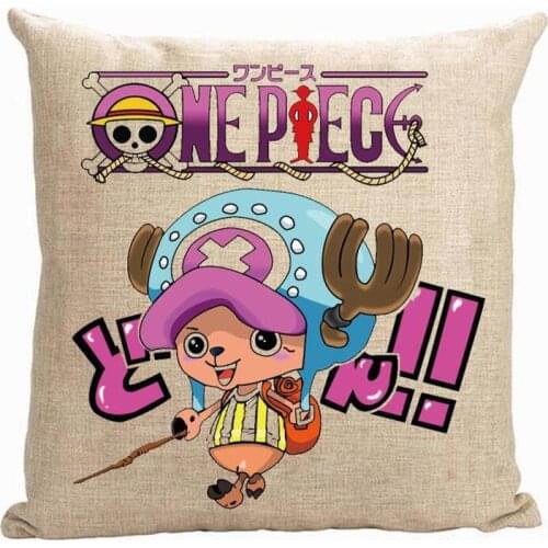 Chopper pillow cover, Japanese cartoon Animation One Piece Luffy Joba cute throw pillow cover pillowcase