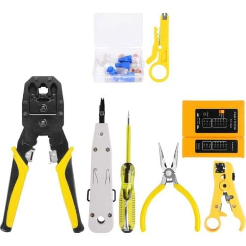 RJ45 RJ11 RJ12 CAT5 CAT5E Portable LAN Network Repair Tool Kit Utp Cable Tester and Plier Crimp Crimper Plug Clamp PC