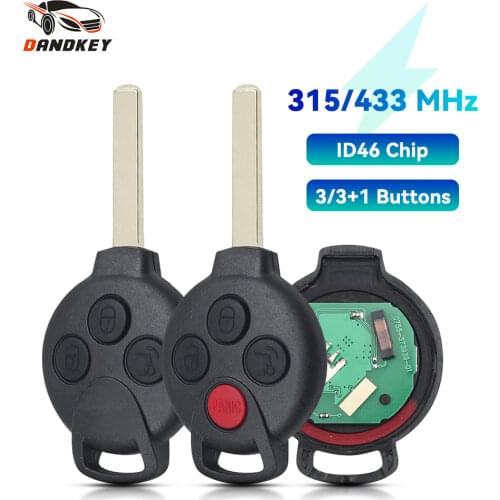 Dandkey 433Mhz PCF7941 Chip Complete Remote Key For Mercedes-Benz Smart Fortwo 451 2007 - 2013 Fob 3 Buttons Control Car Key