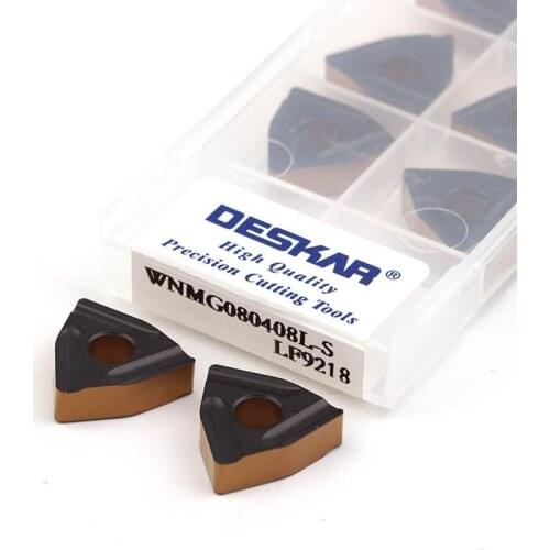 10pcs WNMG080404L-S WNMG080408L-S LF9218 Turning inserts CNC metal lathe tools Carbide alloy cutting blades For steel processing