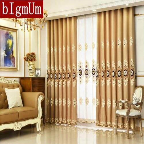 Luxury Window Curtains 3d Embroidery Chenille Curtains for Living Room Heavy and Thick Drape for Hotel Window Treatment