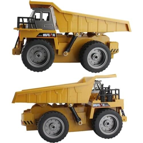 Huina 1540 Dump Truck RC Car 1/18 Remote Control Excavator Toys Alloy RC Model Toy Engineering Vehicle Kids Cars