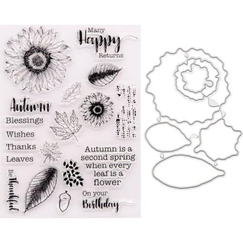 Silicone RUBBER Clear Stamps CUTTING DIES For Scrapbooking STENSICLS SunflowerDIY PAPER Album Cards MAKING EMBOSSING FOLDER MOLD