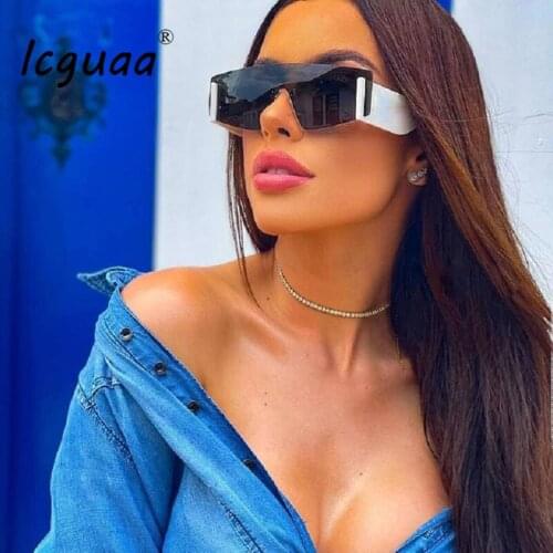 Oversized Sunglasses One Piece Steampunk Frameless Sunglasses Big Arms Brand Designer Goggles Gafas Oculos Sunglasses