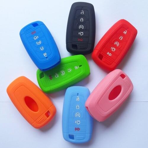 Smart Silicone Remote Holder Key Case Cover For Ford 18-19 F-150 Raptor F-650 F-750 F250 F350 F450 F550 Keyless 5Button Shell
