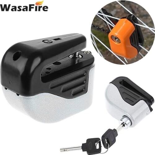 Bike Alarm Lock Alloy Steel Bicycle Disc Brake Lock 110Db Loud Security Waterproof Scooter Motorcycle Anti-Theft Lock