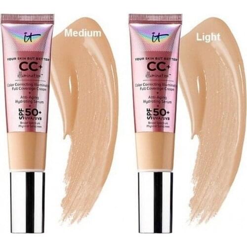 Pearl Isolation Cream CC Cream Makeup 30ml Foundation Liquid Illumination SPF 50 Full Cover Medium or Light Hide Blemish