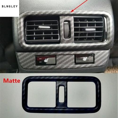 1pc ABS Carbon fiber grain rear air conditioning outlet decoration cover for 2015-2017 Subaru Outback car accessories