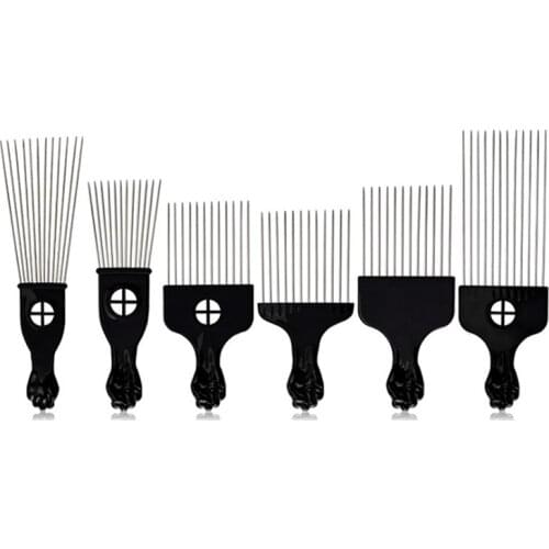 1pcs Wide Teeth Brush Pick Comb Fork Hairbrush Insert Hair Pick Comb Plastic Gear Comb For Curly Afro Hair Styling Tools