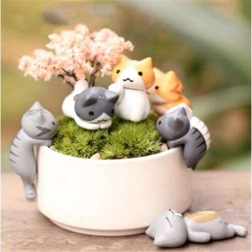 1PC Miniature Fairy Garden Decorations Kawaii Cartoon Mini Cat Crafts Micro Landscape Home Decoration Accessories For Home