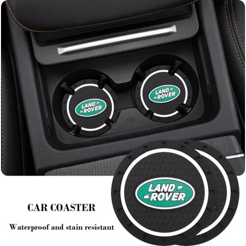 2PCS Car Coaster Water Cup Slot Non-Slip Mat Pad Silicone Holder For Land Rover Range Autobiography Freelander DISCOVERY Sport
