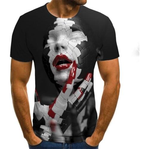 2021Summer Fashion And Leisure Rock Style T-shirts For Men And Women 3D Interesting Horror Pattern T-shirts Cool Boys and Girls
