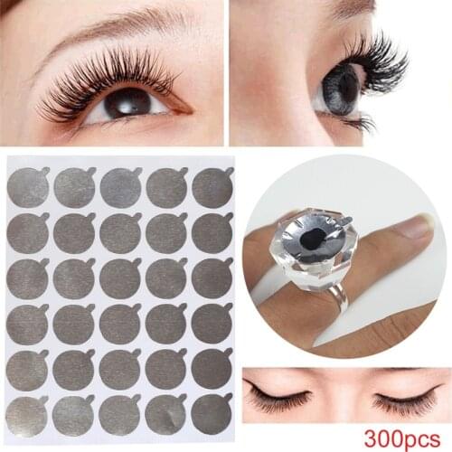 300pcs/Bag Professional Disposable Grafted Eyelash Extension Glue Holder Pallet Makeup Gasket Sticker Makeup Accessories #291419