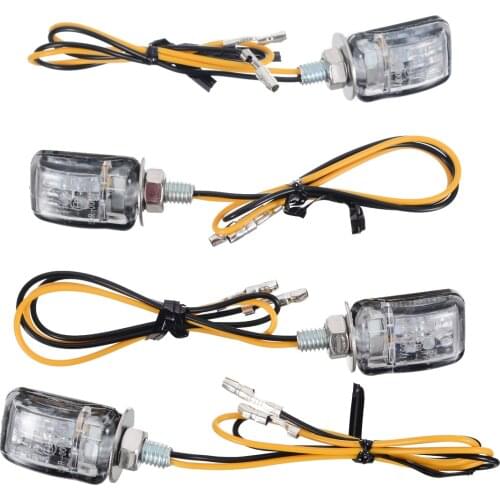 4pcs Amber LED Motorcycle Dirt Bike Mini Turn Signal Indicator Light Blinker 27 x 17.5 x 19mm Lamp Black shell For Honda