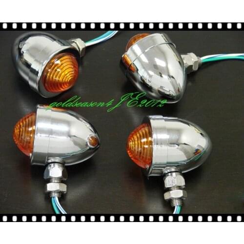 4 x CHROME BULLET Turn Signal for Kawasaki VN Suzuki Honda Shadow Yamaha Cruiser harley
