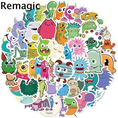 50pcs Cartoon Monster Cartoon scrapbooking Stickers packs Waterproof Skateboard Suitcase Guitar Graffiti decals pasters Kid Toy