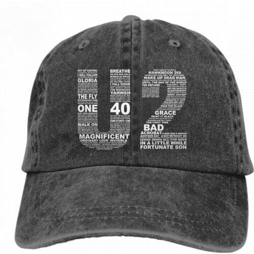 2020 best Selling U2 Band Hat Fashion Adjustable Denim Cap Baseball Cap Unisex