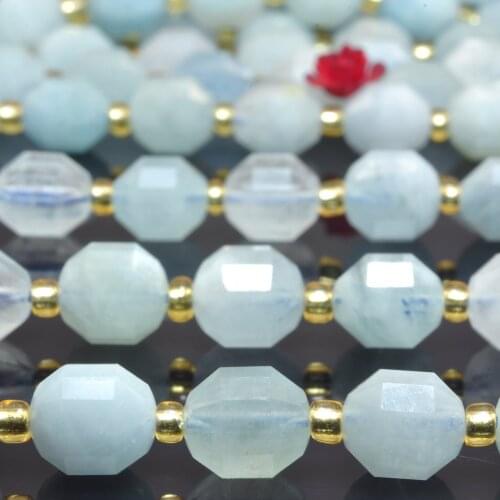 Natural Blue Aquamarine Faceted Double Terminated Point Loose Beads Wholesale Gemstone Semi Precious Stone DIY Jewelry Making