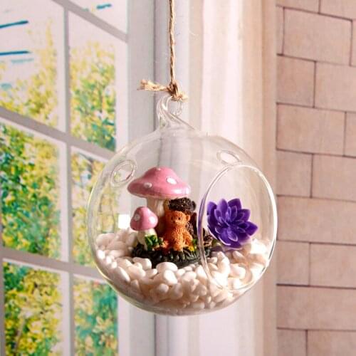 Diameter=12cm Glass Globe Vase Home Decoration Hanging Glass Terrarium Wedding Decorative Props Beautiful Friend Glass Gift