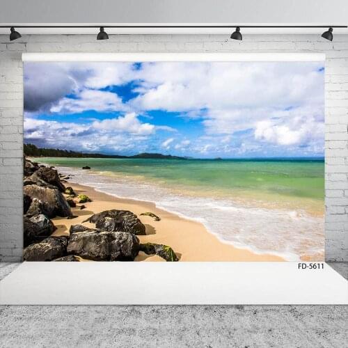 Sea Beach Stones Photographic Background Customized Backdrops Fond Photo Studio for Children Baby Portrait Scenic Photoshoot
