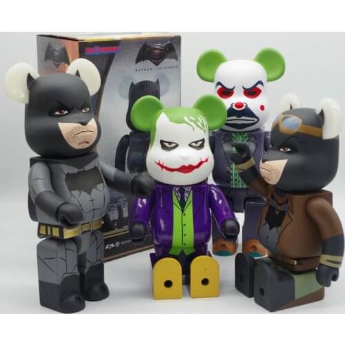 Bearbrick 400% 28CM Bearbricklys Action Figures Cartoon Blocks Clown Bear Dolls PVC Street Art Collectible Models Toys